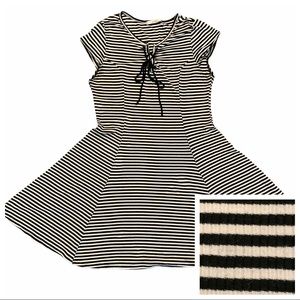ACEMI Women’s Skater Dress Black & White Striped